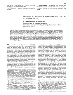 Mechanisms of Chlorination by Hypochlorous Acid. The Last of