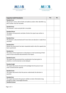 MSB Capacity Audit Standards April 2017