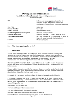 Participant Information Sheet and Consent Form Guidance