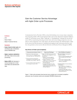 Gain the Customer Service Advantage with Agile Order