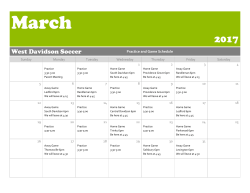 March 2017 West Davidson Soccer Practice and Game Schedule