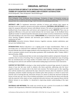 evaluation of impact of interactive lectures on learning in terms of