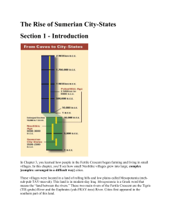 The Rise of Sumerian City