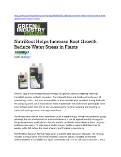 NutriRoot Helps Increase Root Growth, Reduce Water Stress in Plants