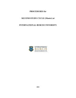 PROCEDURES for SECOND STUDY CYCLE