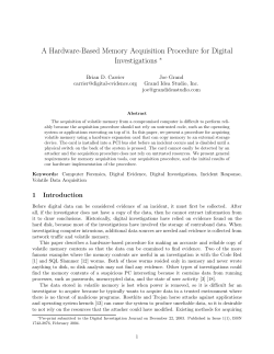 A Hardware-Based Memory Acquisition Procedure for