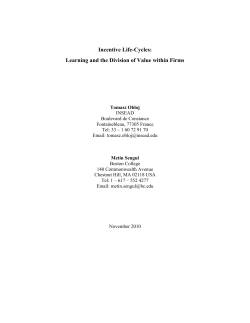 Incentive Life-Cycles: Learning and the Division of Value within Firms