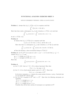 FUNCTIONAL ANALYSIS: EXERCISE SHEET 8 Problem 1. Assume