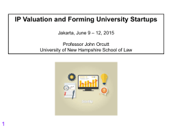 IP Valuation and Forming University Startups
