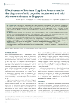 Effectiveness of Montreal Cognitive Assessment