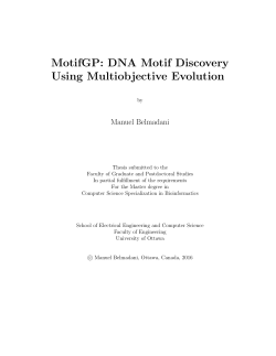 MotifGP: DNA Motif Discovery Using Multiobjective Evolution (PDF