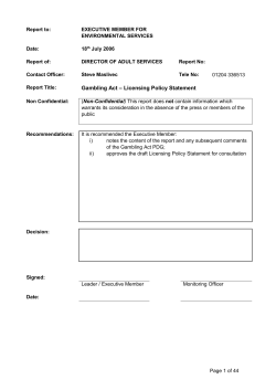Gambling Act - Licensing Policy Statement