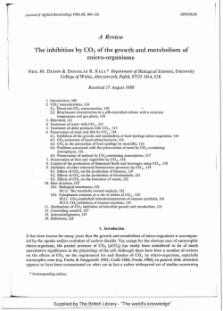 The inhibition by CO 2 of the growth and metabolism of
