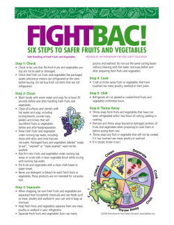 SIX STEPS TO SAFER FRUITS AND VEGETABLES