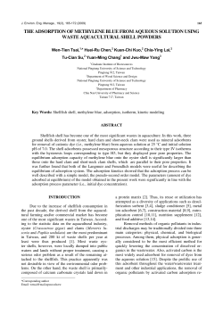 the adsorption of methylene blue from aqueous solution using