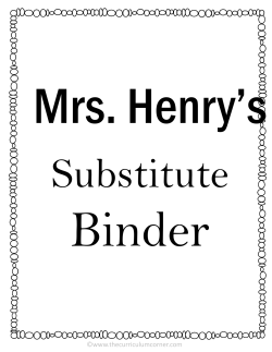 Editable Substitute Teacher Binder