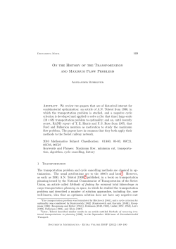 On the History of the Transportation and Maximum Flow Problems