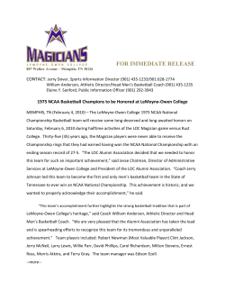 1975 NCAA Division III Basketball Champions to be Honored at