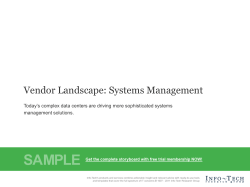 Systems Management Vendor Landscape Storyboard Sample