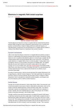 Electrons in magnetic field reveal surprises