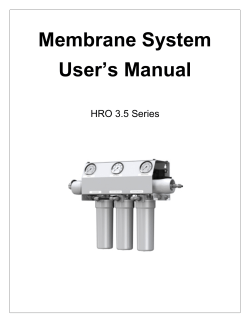 Membrane System User`s Manual