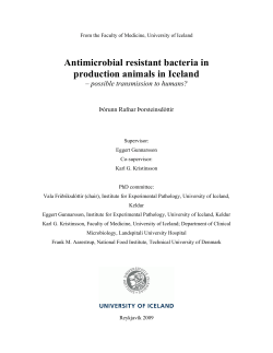 Antimicrobial resistant bacteria in production animals in