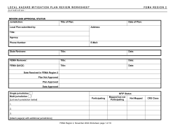 LOCAL HAZARD MITIGATION PLAN REVIEW WORKSHEET FEMA