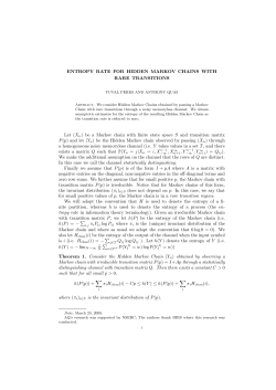 ENTROPY RATE FOR HIDDEN MARKOV CHAINS