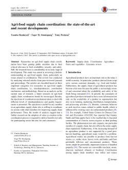 Agri-food supply chain coordination: the state-of-the