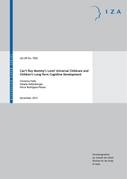 Universal Childcare and Children`s Long-Term Cognitive