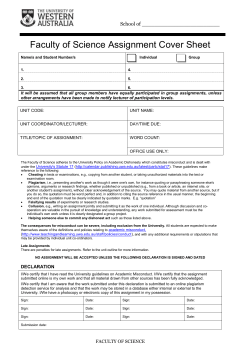 Assignment cover sheet