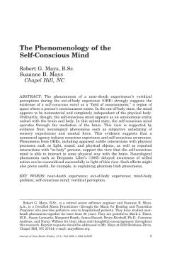 The Phenomenology of the Self