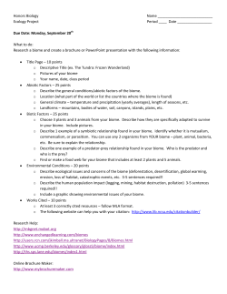 Honors Biology Name Ecology Project Period ____ Date Due Date