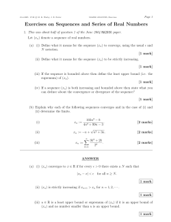 Exercises on Sequences and Series of Real Numbers
