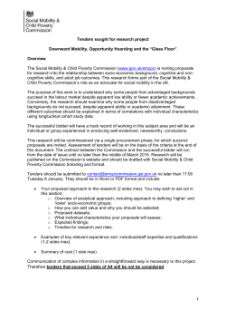 Downward social mobility - SMCP Commission