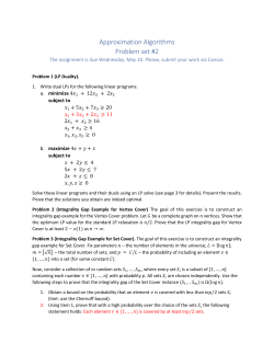 Approximation Algorithms Problem set #2