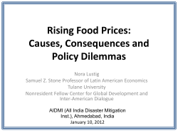 Rising Food Prices: Causes, Consequences and