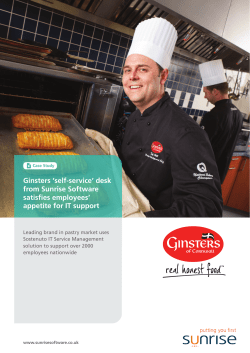 Ginsters `self-service` desk from Sunrise Software satisfies