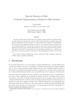 Spectral Measures of Risk: a Coherent Representation of