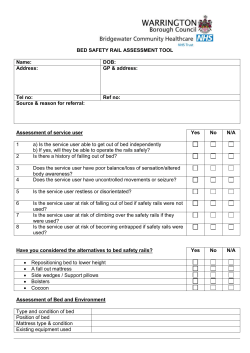 BED SAFETY RAIL ASSESSMENT TOOL