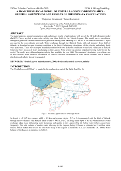a 3d mathematical model of vistula lagoon hydrodynamics