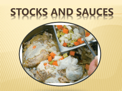 Stocks and Sauces
