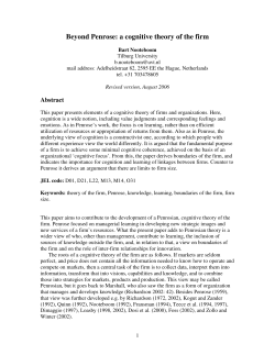 Beyond Penrose: a cognitive theory of the firm