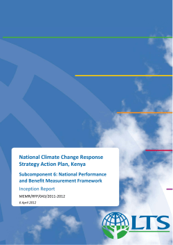 National Climate Change Response Strategy Action Plan, Kenya