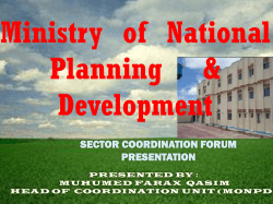 SECTOR COORDINATION FORUM