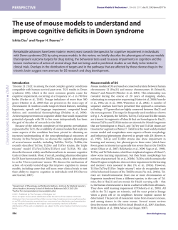 The use of mouse models to understand and improve cognitive