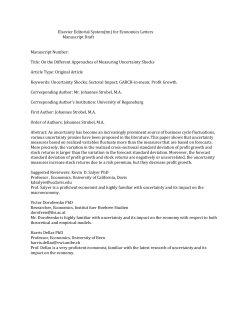 for Economics Letters Manuscript Draft Manuscript Number