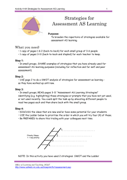 Strategies for Assessment AS Learning