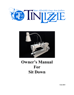 Owner`s Manual For Sit Down