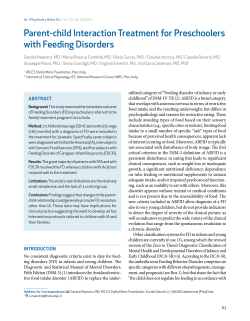 Parent-child Interaction Treatment for Preschoolers with Feeding